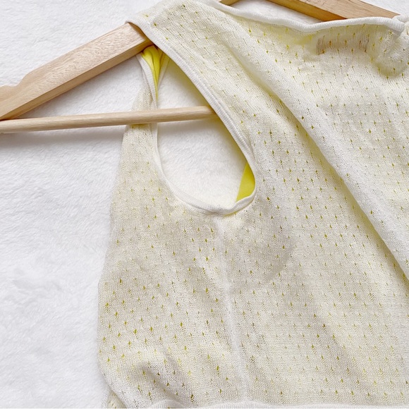 White Crocheted Lace Dress with Contrasting Slip - Picture 8 of 9